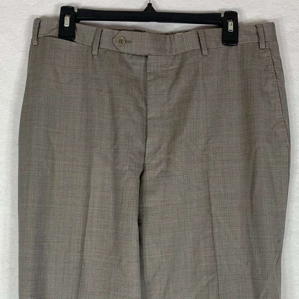 Canali 1934 Pants Mens 34 Gray Wool Classic Fit Dress Trousers Made Italy